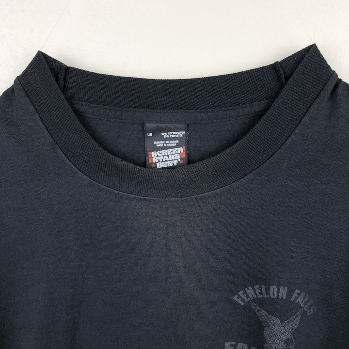 90'S Screen Stars Best Falcon Pattern Print T-Shirt, Men's Size L (approx.), Vintage cotton black type Vintage Second Hand