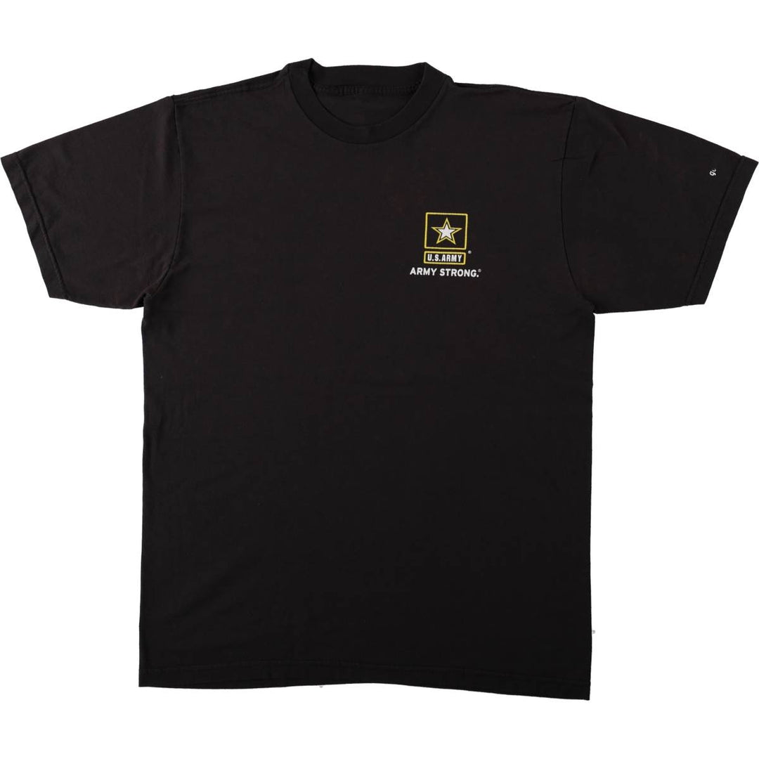 USARMY military print T-shirt, men's size L (approx.) unclear black type Vintage Second Hand