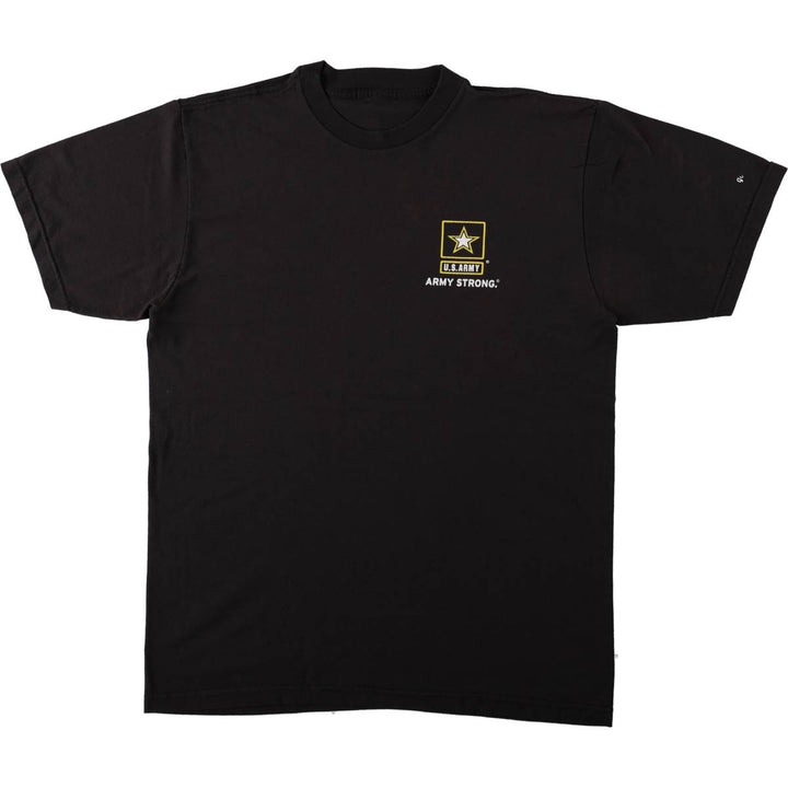 USARMY military print T-shirt, men's size L (approx.) unclear black type Vintage Second Hand