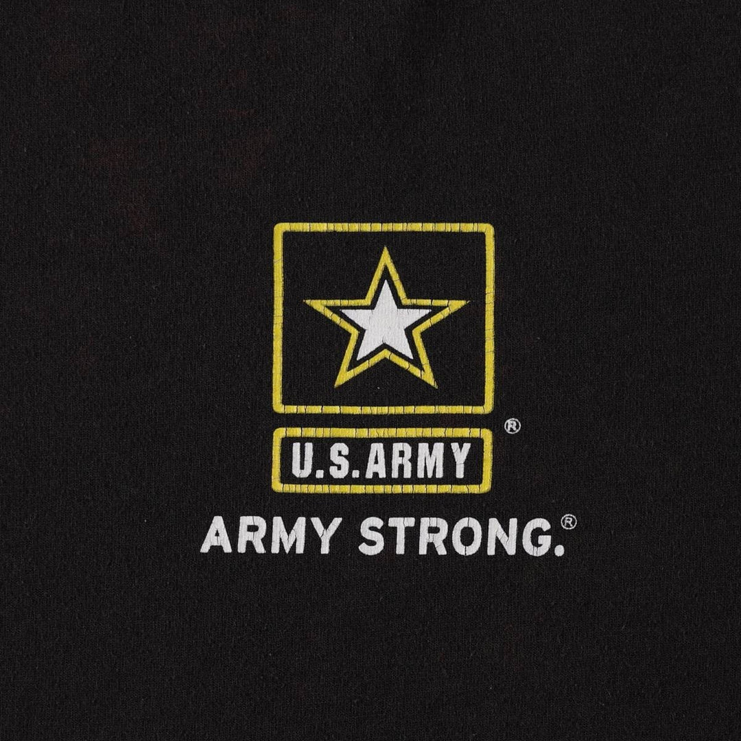 USARMY military print T-shirt, men's size L (approx.) unclear black type Vintage Second Hand