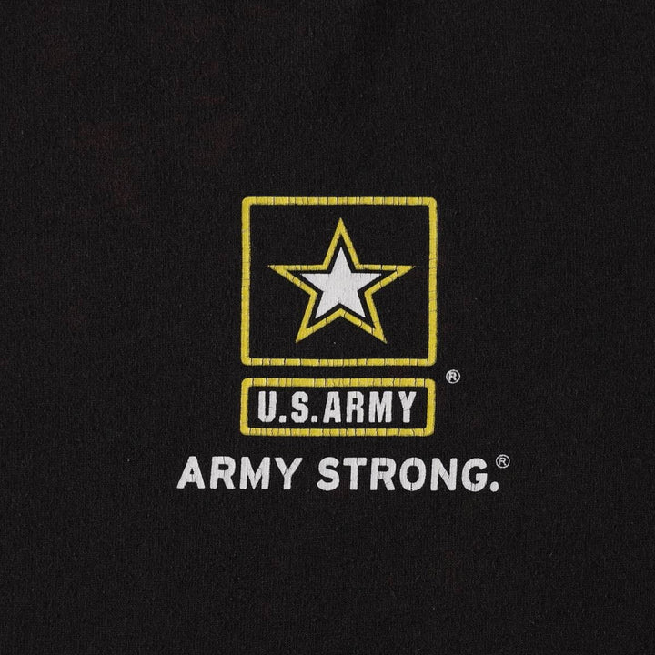 USARMY military print T-shirt, men's size L (approx.) unclear black type Vintage Second Hand