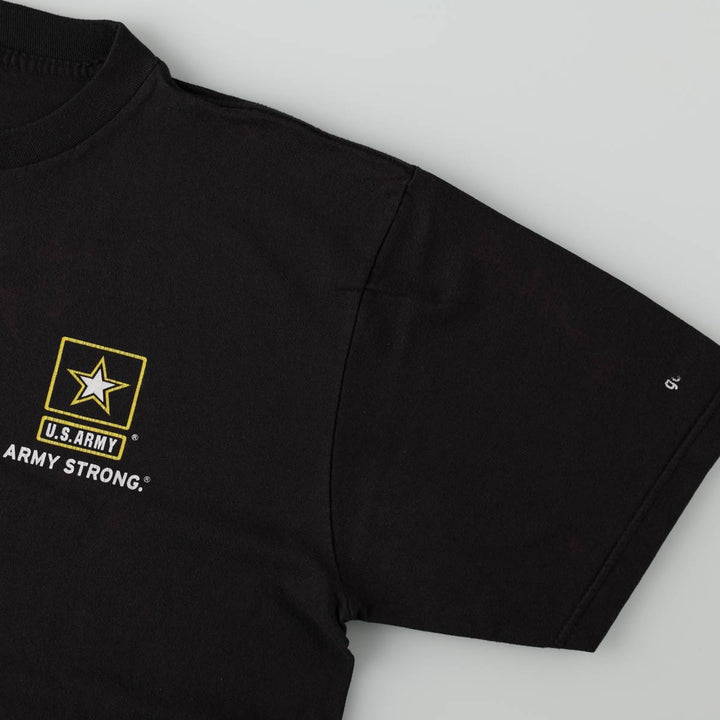 USARMY military print T-shirt, men's size L (approx.) unclear black type Vintage Second Hand