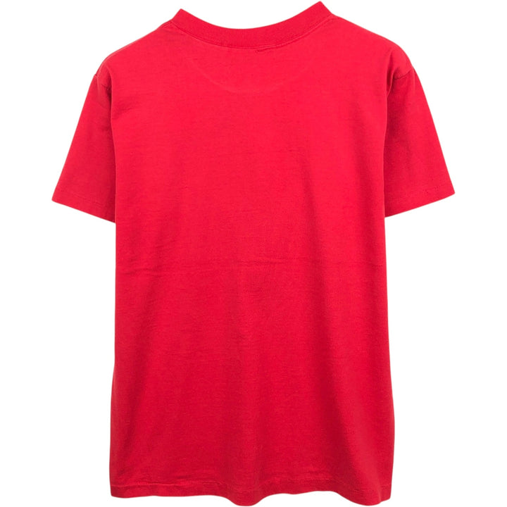 80s-90'S message print T-shirt, men's size M equivalent, vintage. unclear red type Vintage Second Hand