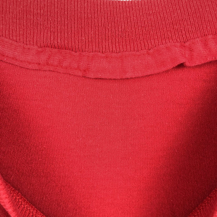 80s-90'S message print T-shirt, men's size M equivalent, vintage. unclear red type Vintage Second Hand