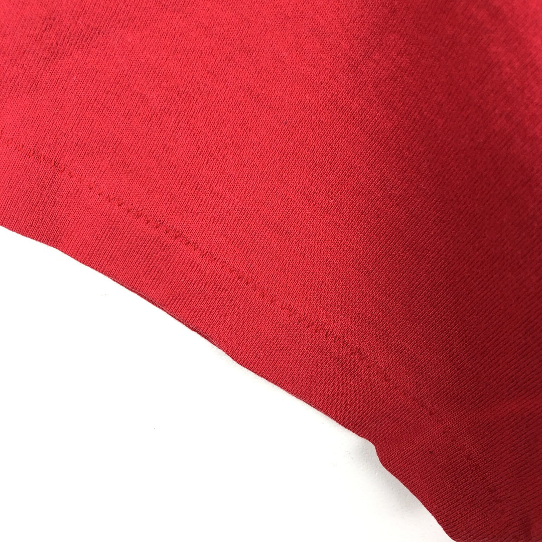 80s-90'S message print T-shirt, men's size M equivalent, vintage. unclear red type Vintage Second Hand