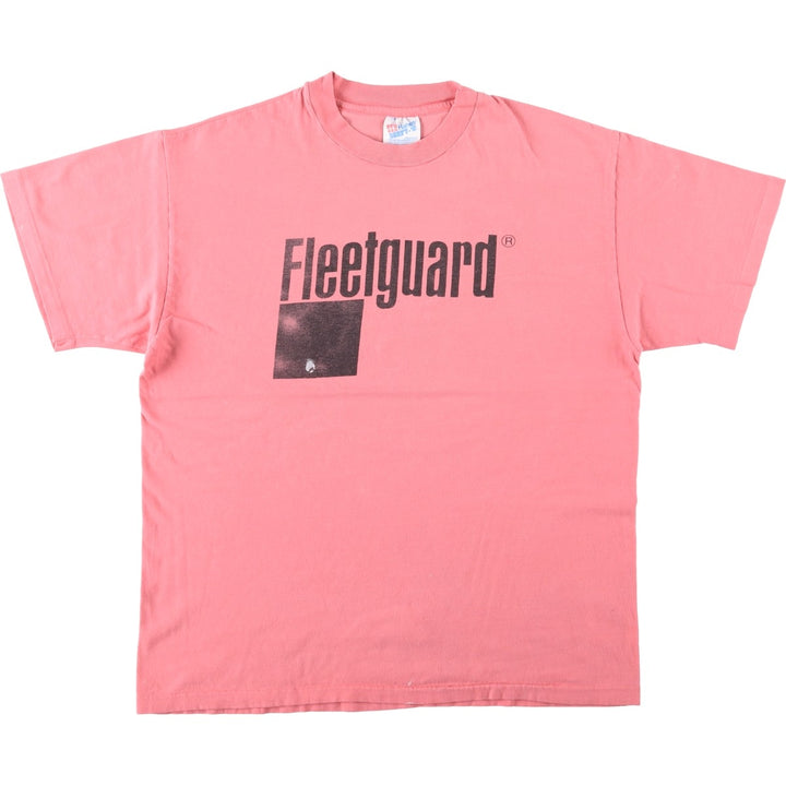 90'S Hanes BEEFY-T Fleetguard Advertising T-Shirt, Made in USA, Men's Size L (approx.), Vintage cotton pink type Vintage Second Hand