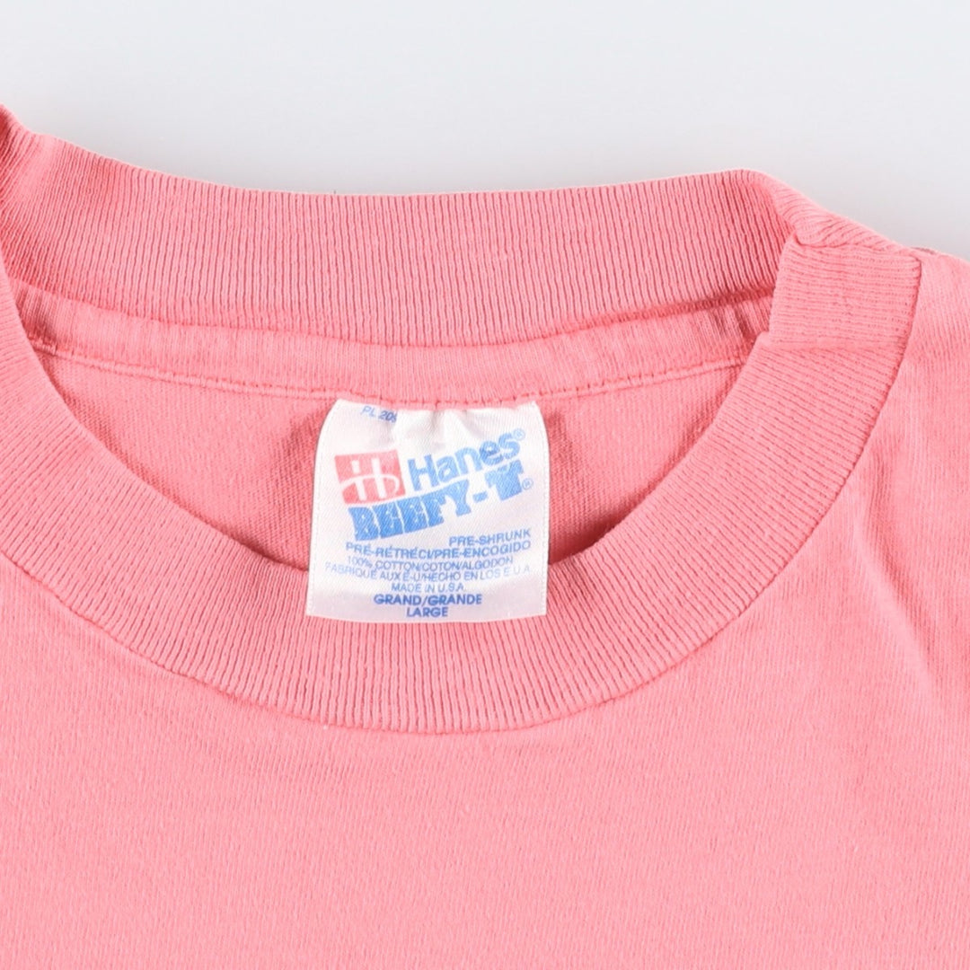 90'S Hanes BEEFY-T Fleetguard Advertising T-Shirt, Made in USA, Men's Size L (approx.), Vintage cotton pink type Vintage Second Hand