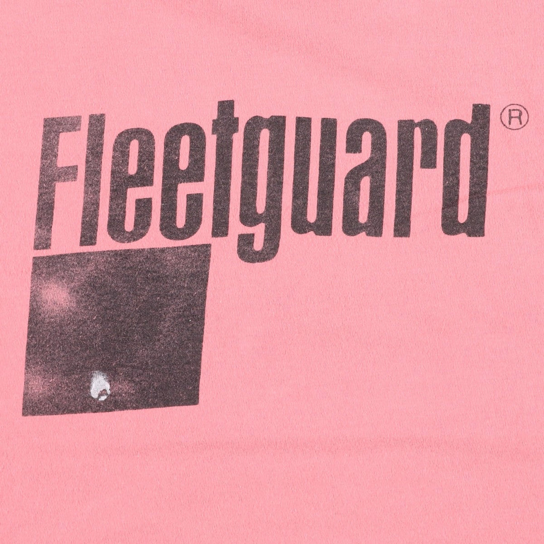90'S Hanes BEEFY-T Fleetguard Advertising T-Shirt, Made in USA, Men's Size L (approx.), Vintage cotton pink type Vintage Second Hand