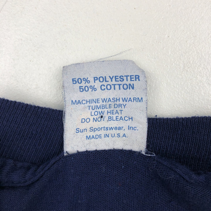 80s-90'S Chemise D'Sol Sun Pacific Message Print T-Shirt, Made in USA, Men's Size M (Equivalent), Vintage polyester navy blue type Vintage Second Hand