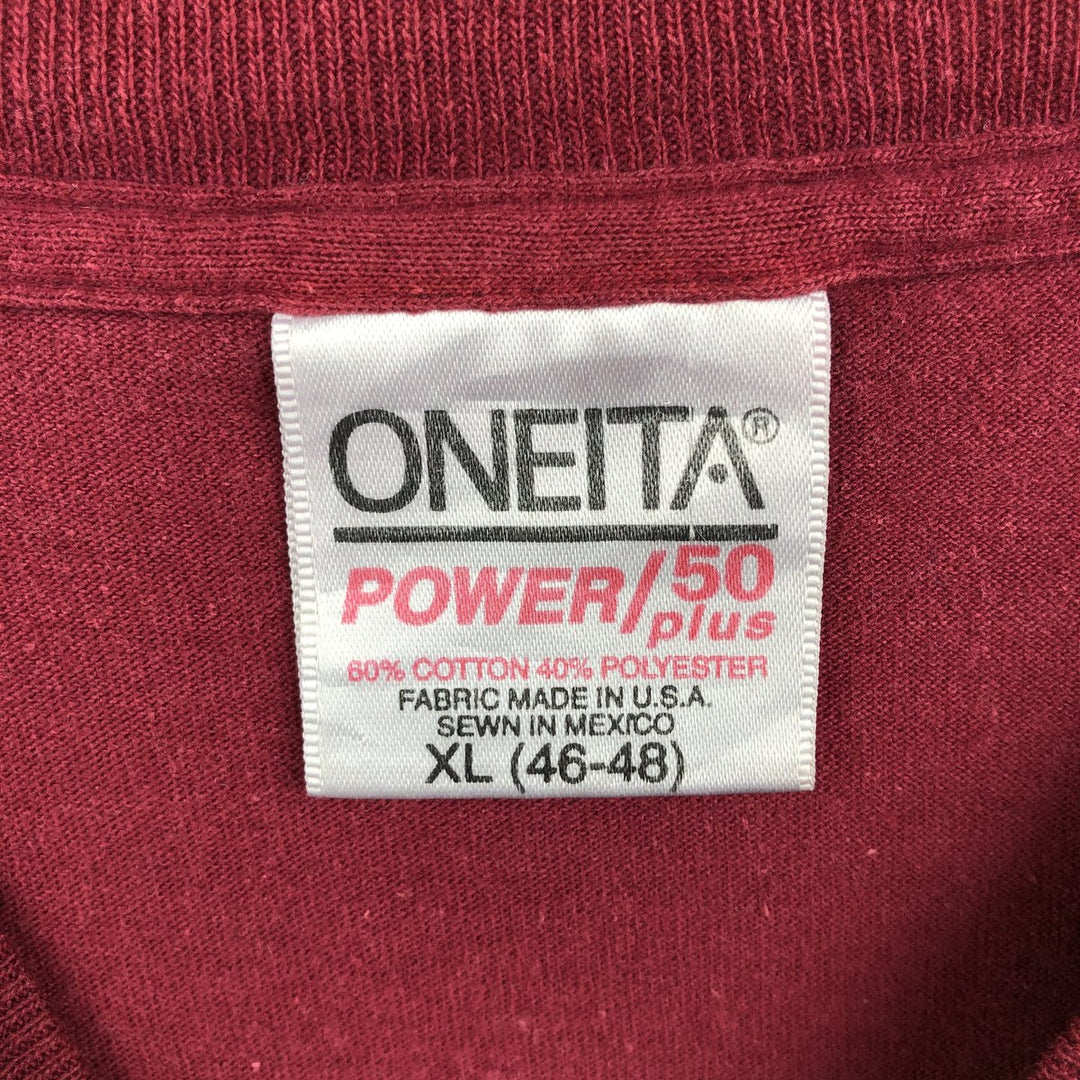90's ONEITA POWER cotton red type Vintage Second Hand