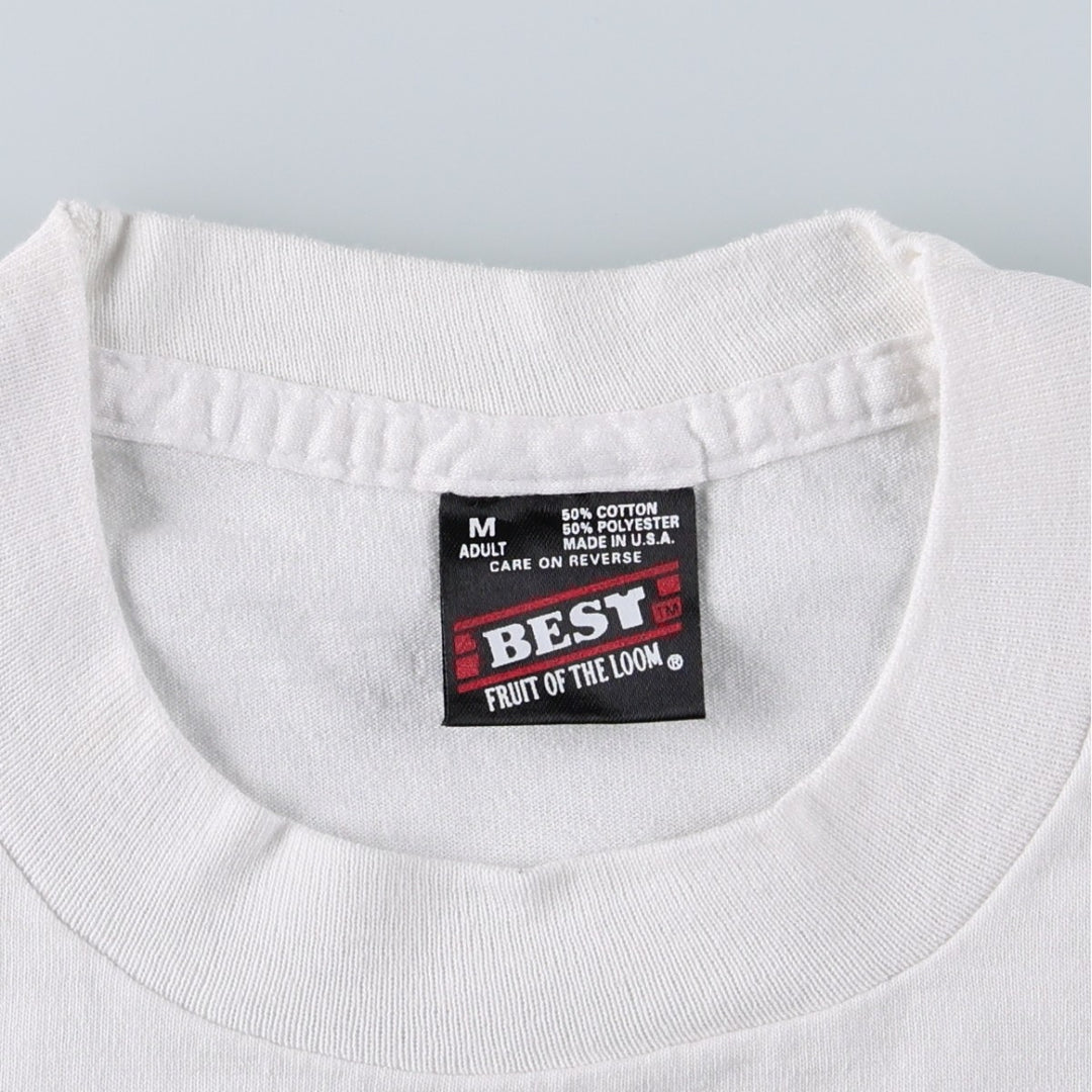 90'S Fruit of the Loom Digital Blues Print T-Shirt, Made in USA, Men's Size M (approx.), Vintage cotton white type Vintage Second Hand