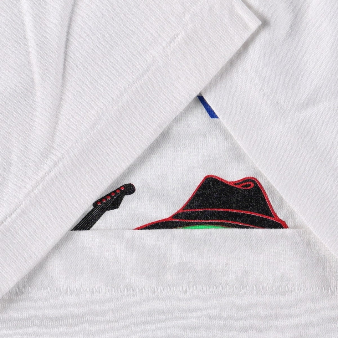 90'S Fruit of the Loom Digital Blues Print T-Shirt, Made in USA, Men's Size M (approx.), Vintage cotton white type Vintage Second Hand