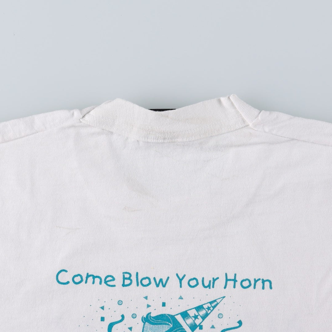 90'S Fruit of the Loom Digital Blues Print T-Shirt, Made in USA, Men's Size M (approx.), Vintage cotton white type Vintage Second Hand