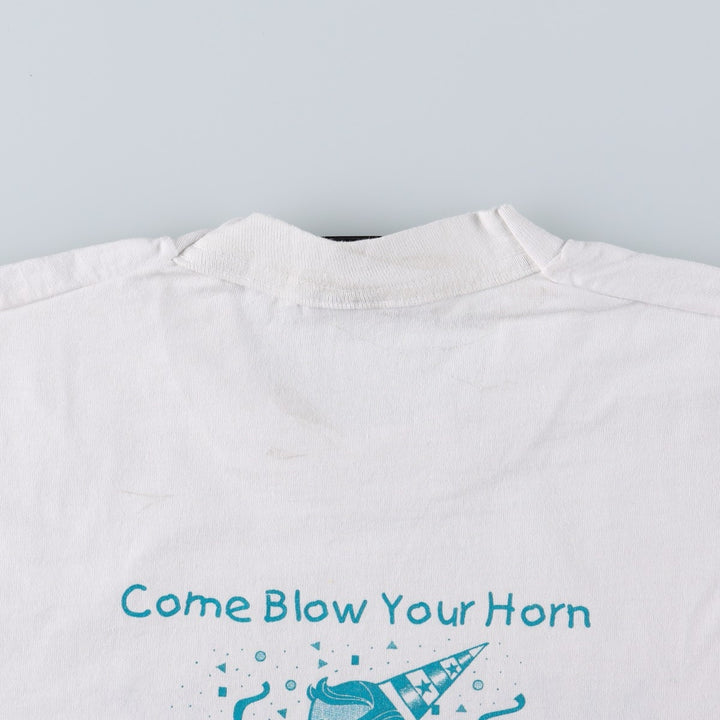 90'S Fruit of the Loom Digital Blues Print T-Shirt, Made in USA, Men's Size M (approx.), Vintage cotton white type Vintage Second Hand