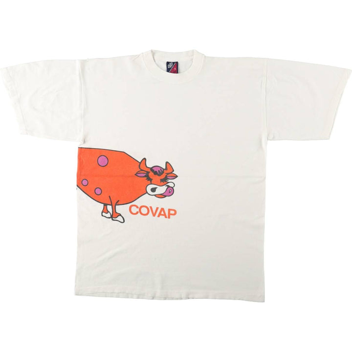 90'S Euroshirt Club Animal Pattern Print T-Shirt, Men's XL equivalent, Vintage cotton white type Vintage Second Hand