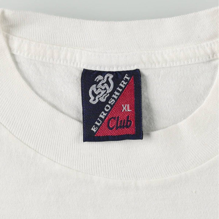 90'S Euroshirt Club Animal Pattern Print T-Shirt, Men's XL equivalent, Vintage cotton white type Vintage Second Hand