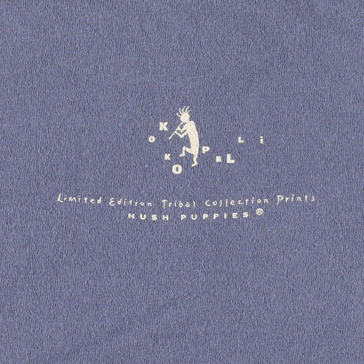 90'S Fruit of the Loom Kokopelli Print T-Shirt, Made in USA, Men's XL equivalent, Vintage cotton navy blue type Vintage Second Hand