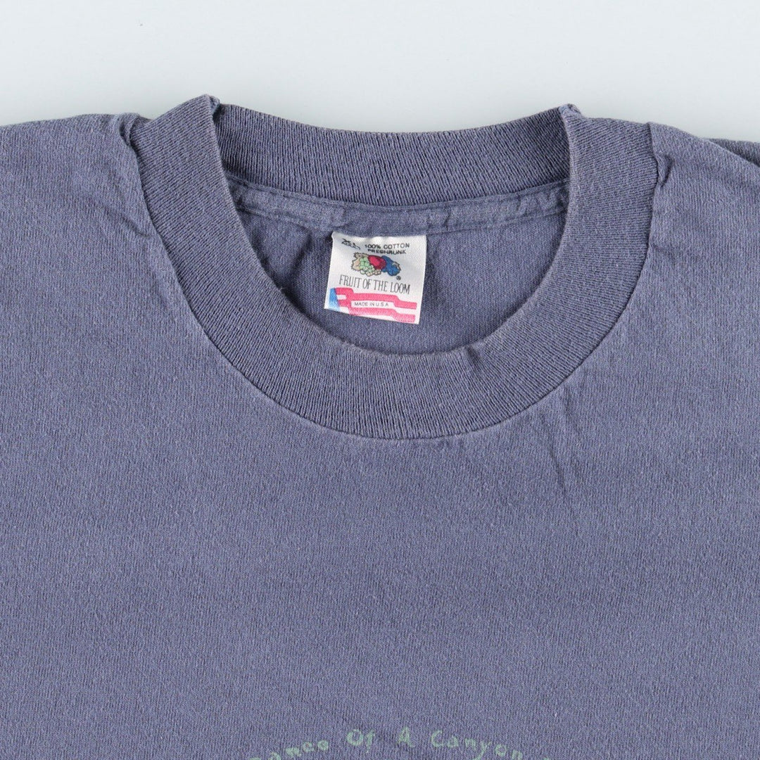 90'S Fruit of the Loom Kokopelli Print T-Shirt, Made in USA, Men's XL equivalent, Vintage cotton navy blue type Vintage Second Hand