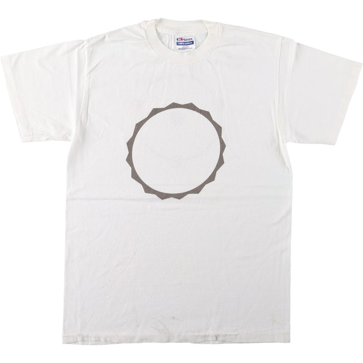 80'S Hanes Kids for Saving Earth Print T-Shirt, Made in USA, Men's Size M (approx.), Vintage cotton white type Vintage Second Hand