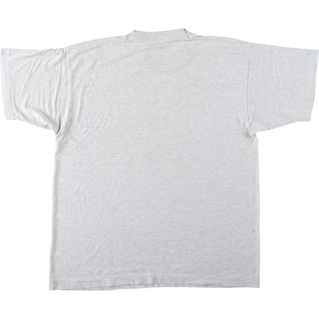 90'S Fruit of the Loom National Rice Month Print T-Shirt, Made in USA, Men's Size L (approx.), Vintage cotton gray type Vintage Second Hand
