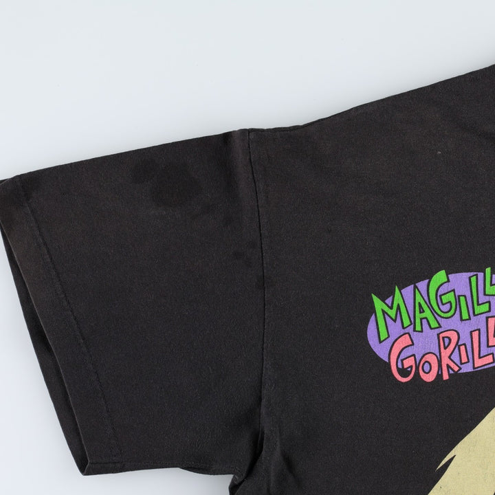 90'S BONDS Magilla Gorilla Character Print T-Shirt, Made in Australia, Men's XXL equivalent, Vintage cotton black type Vintage Second Hand