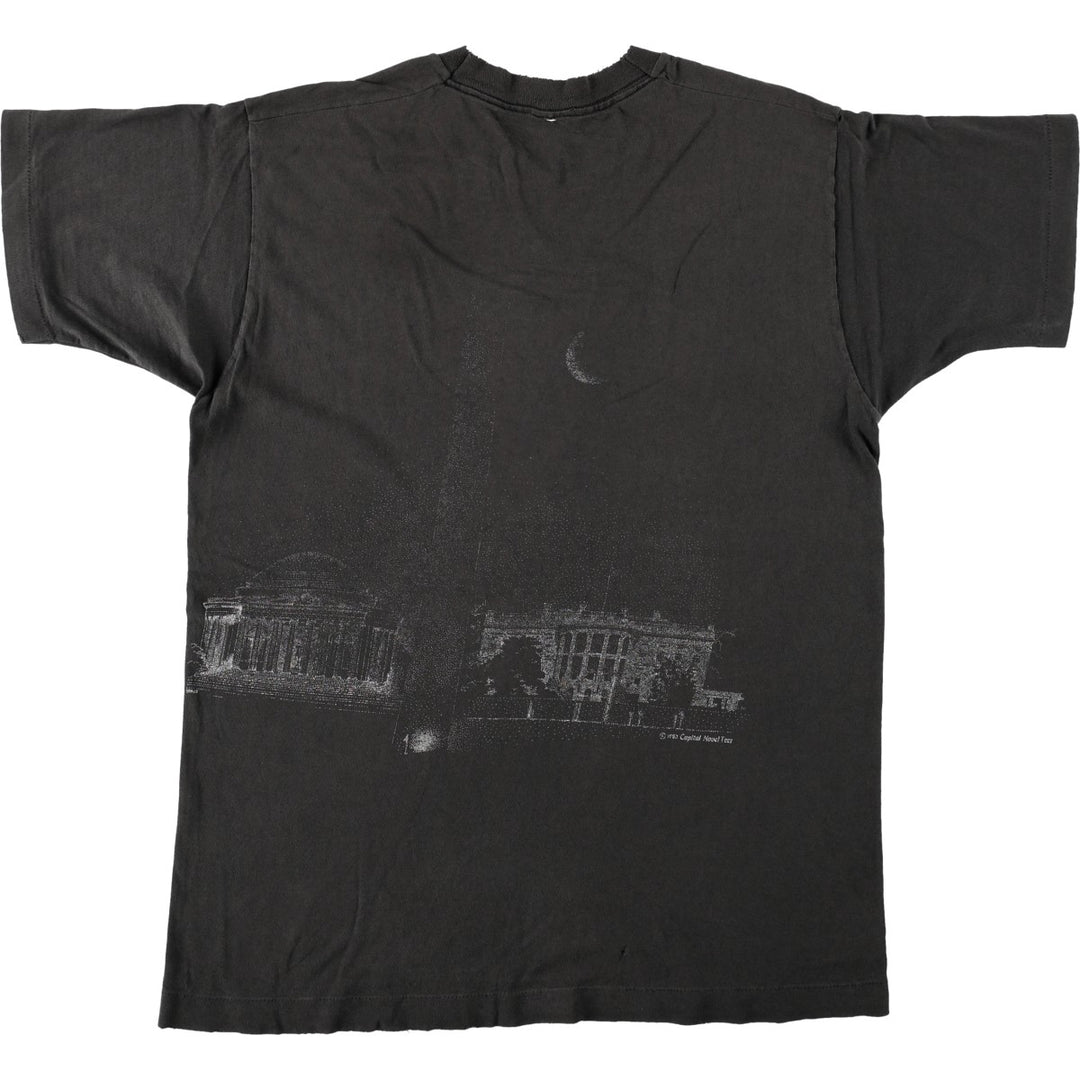 90'S Fruit of the Loom Vietnam War Memorial Souvenir T-Shirt, Made in USA, Men's Size L (approx.), Vintage cotton black type Vintage Second Hand