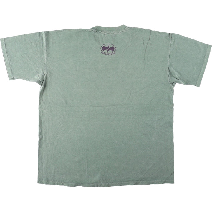 90'S PRECARYOUS Animal Pattern Print T-Shirt, Made in USA, Men's XL equivalent, Vintage cotton Khaki type sage green Vintage Second Hand