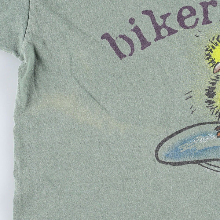 90'S PRECARYOUS Animal Pattern Print T-Shirt, Made in USA, Men's XL equivalent, Vintage cotton Khaki type sage green Vintage Second Hand