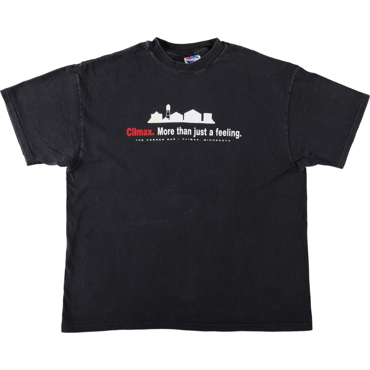 90'S Hanes BEEFY-T Advertising T-shirt Made in USA Men's XL Vintage cotton black type Vintage Second Hand