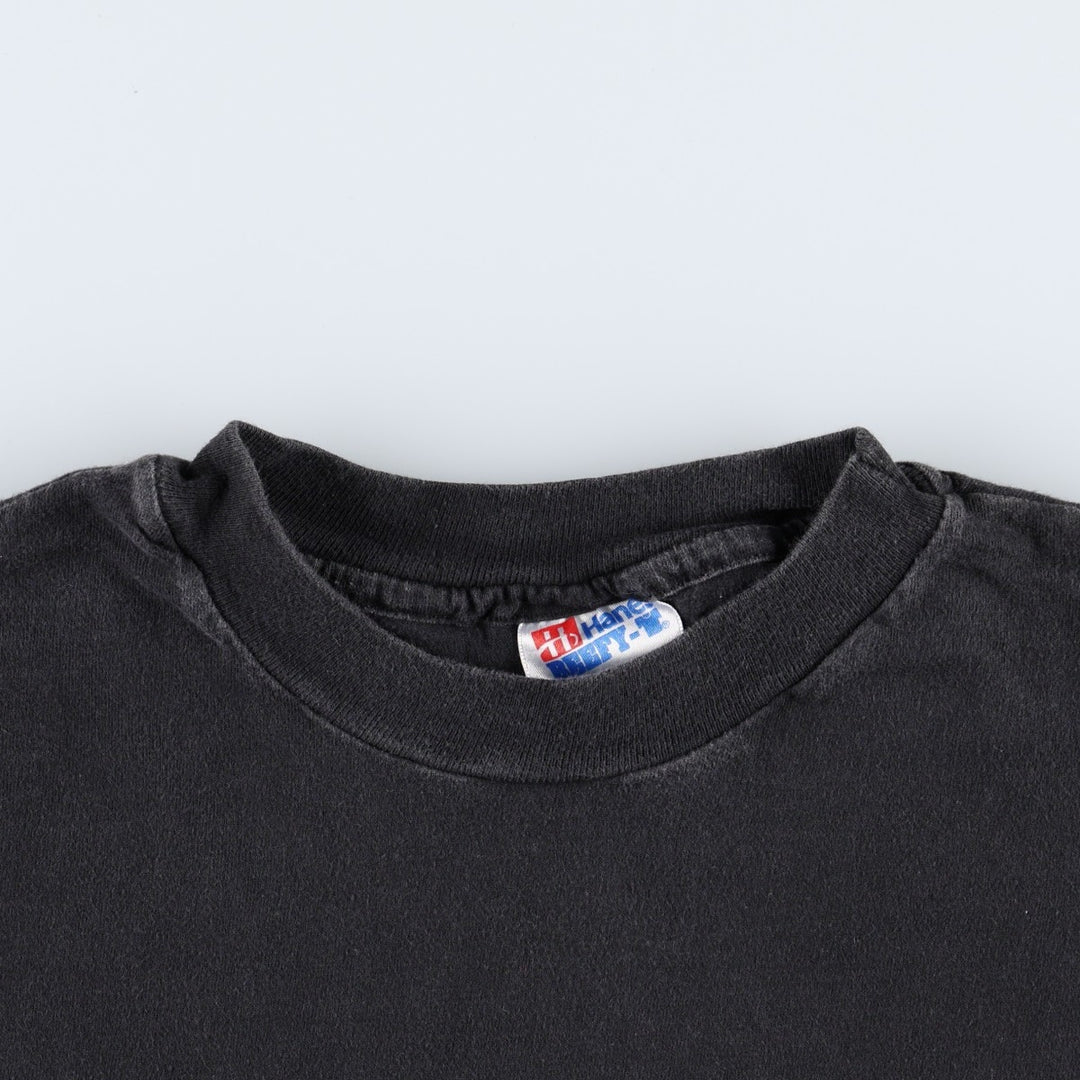 90'S Hanes BEEFY-T Advertising T-shirt Made in USA Men's XL Vintage cotton black type Vintage Second Hand