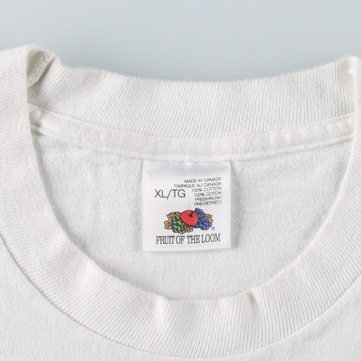 90'S Fruit of the Loom Animal T-Shirt, Made in Canada, Men's XL equivalent, Vintage cotton white type Vintage Second Hand
