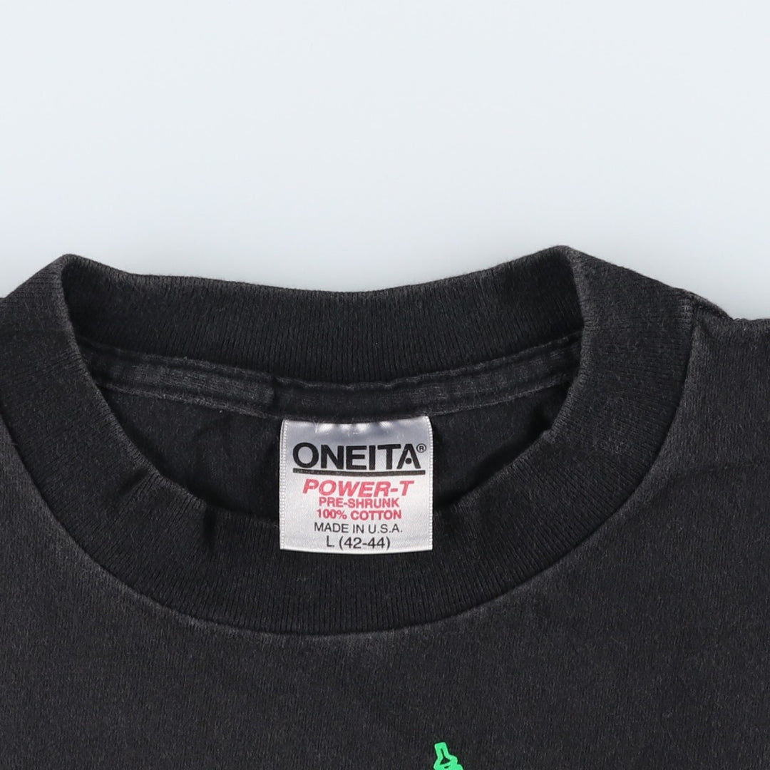 90'S ONEITA Souvenir T-shirt, Made in USA, Men's Size L (approx.), Vintage cotton black type Vintage Second Hand