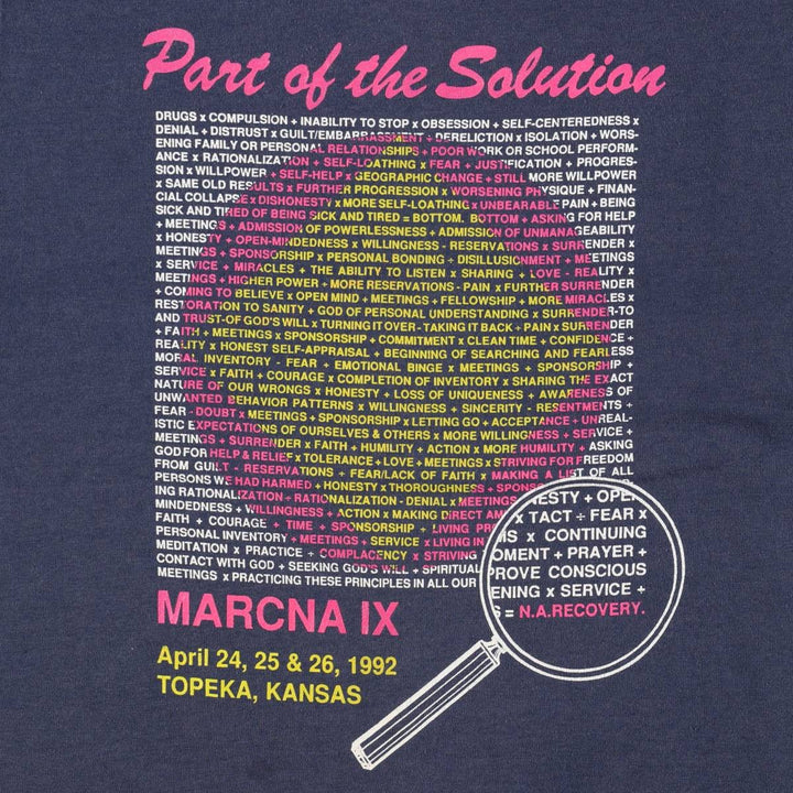 90'S SCREEN STARS Printed T-shirt Made in USA Men's M Vintage cotton navy blue type Vintage Second Hand