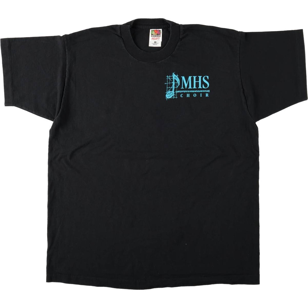 90'S Fruit of the Loom MHS Choir Print T-Shirt, Made in USA, Men's XL equivalent, Vintage cotton black type Vintage Second Hand
