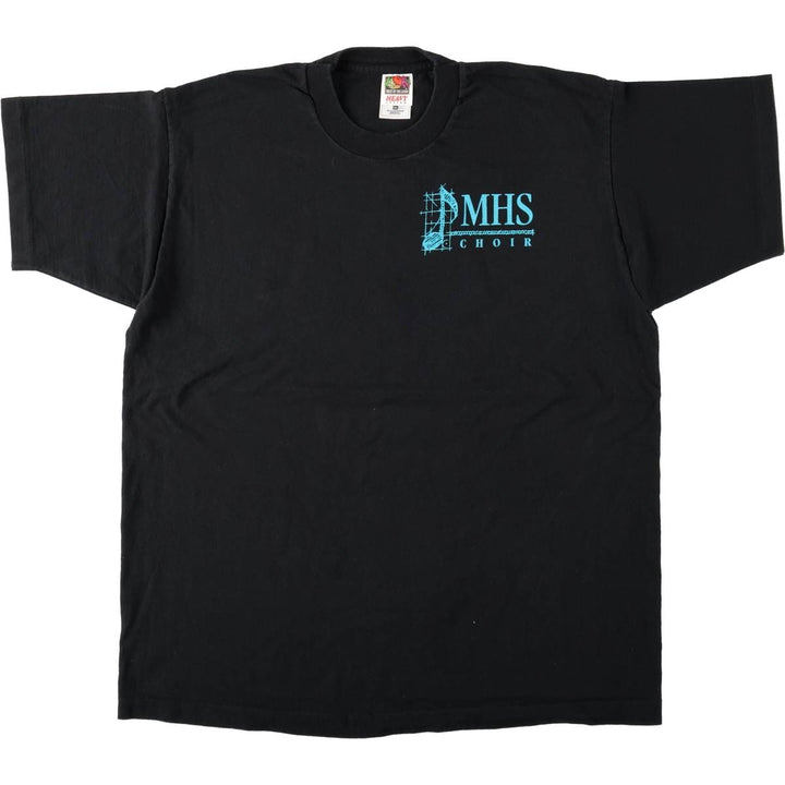 90'S Fruit of the Loom MHS Choir Print T-Shirt, Made in USA, Men's XL equivalent, Vintage cotton black type Vintage Second Hand