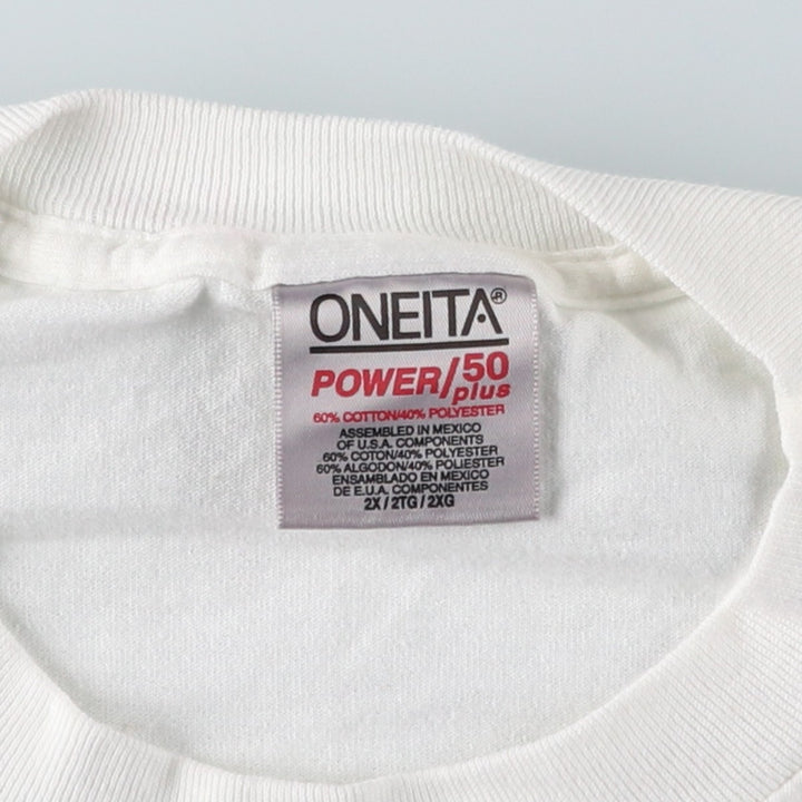 90'S ONEITA KompoZur Wrap T-Shirt, Men's XXL equivalent, Vintage cotton white type Vintage Second Hand