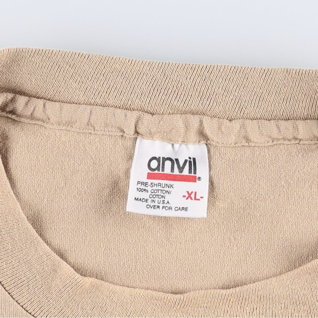 Anvil Photo T-Shirt, Made in USA, Men's XL (approx.) cotton beige type brown Vintage Second Hand