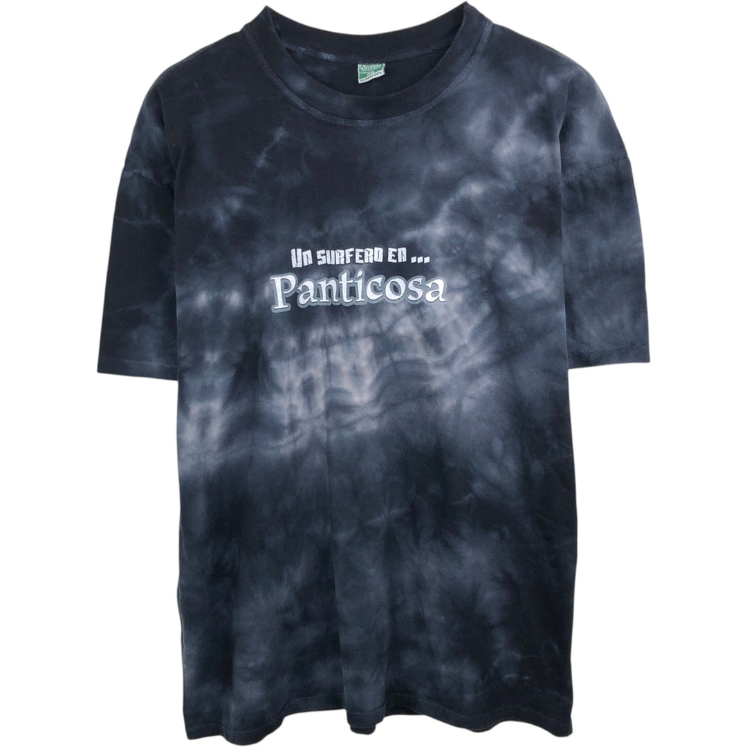 Etcetera Skull Pattern Tie-Dye Print T-Shirt, Made in Spain, Men's XL Equivalent cotton black type Vintage Second Hand