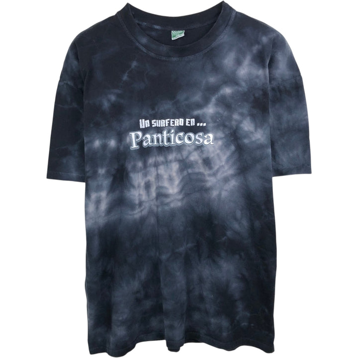 Etcetera Skull Pattern Tie-Dye Print T-Shirt, Made in Spain, Men's XL Equivalent cotton black type Vintage Second Hand