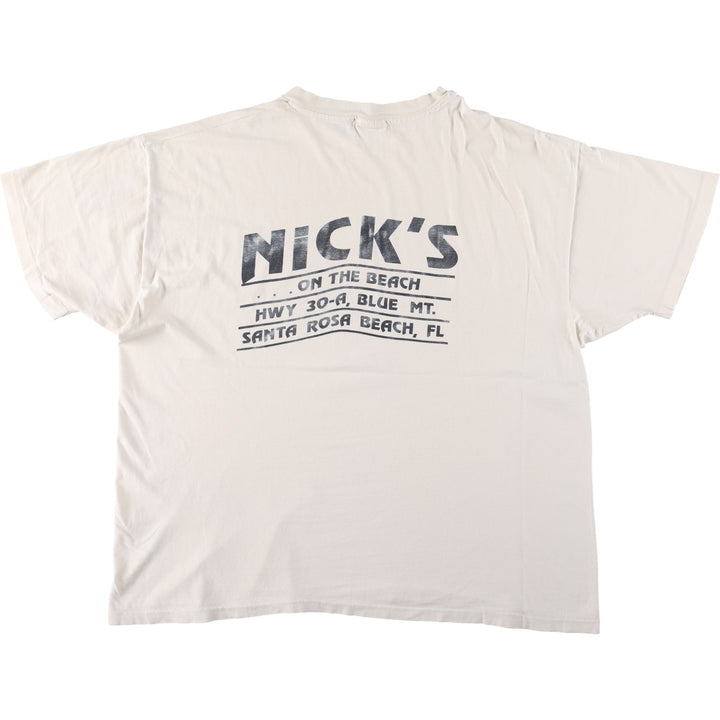 90'S Hanes BEEFY-T Print T-Shirt, Made in USA, Men's XXL equivalent. cotton ivory Vintage Second Hand