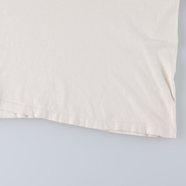 90'S Hanes BEEFY-T Print T-Shirt, Made in USA, Men's XXL equivalent. cotton ivory Vintage Second Hand