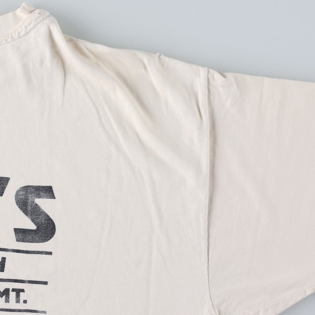 90'S Hanes BEEFY-T Print T-Shirt, Made in USA, Men's XXL equivalent. cotton ivory Vintage Second Hand