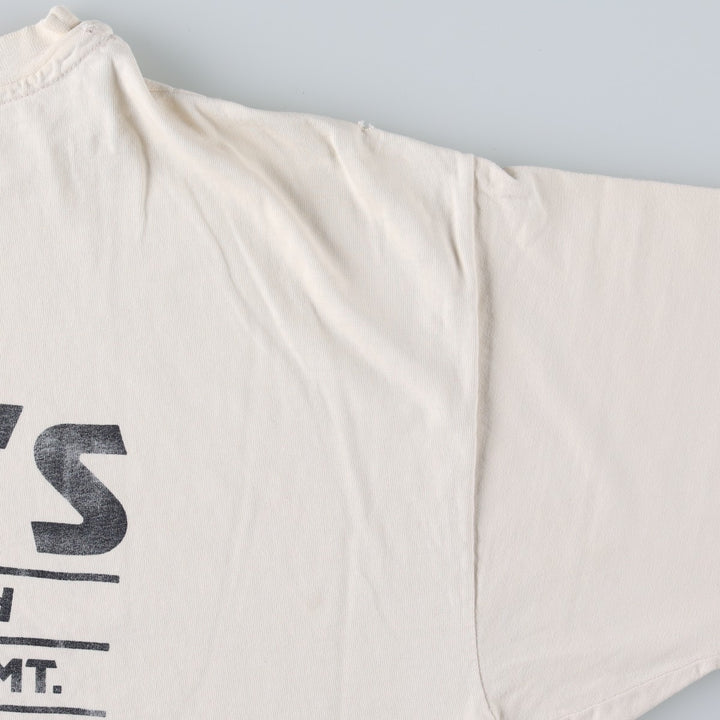90'S Hanes BEEFY-T Print T-Shirt, Made in USA, Men's XXL equivalent. cotton ivory Vintage Second Hand