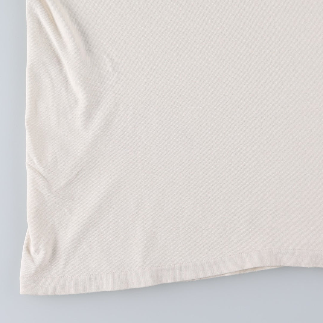 90'S Hanes BEEFY-T Print T-Shirt, Made in USA, Men's XXL equivalent. cotton ivory Vintage Second Hand