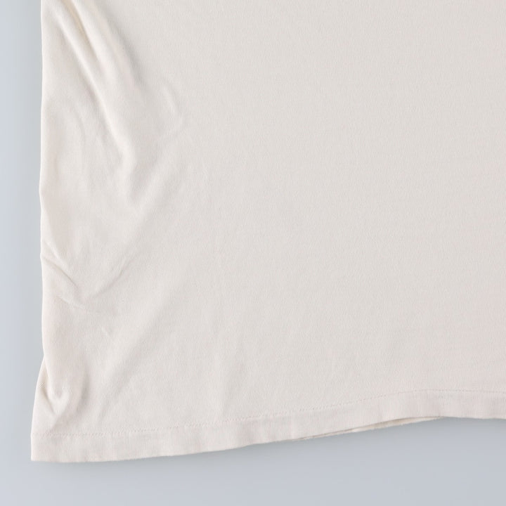 90'S Hanes BEEFY-T Print T-Shirt, Made in USA, Men's XXL equivalent. cotton ivory Vintage Second Hand