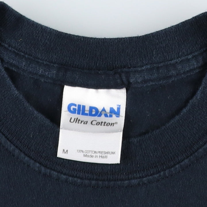Gildan Message Print T-Shirt, Men's Size M (equivalent) cotton black type Vintage Second Hand