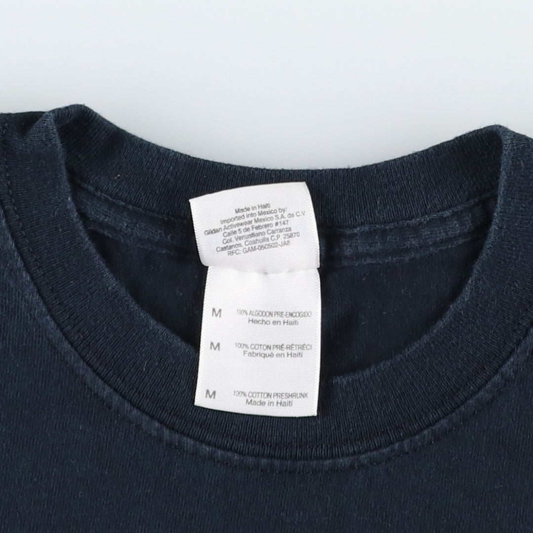 Gildan Message Print T-Shirt, Men's Size M (equivalent) cotton black type Vintage Second Hand