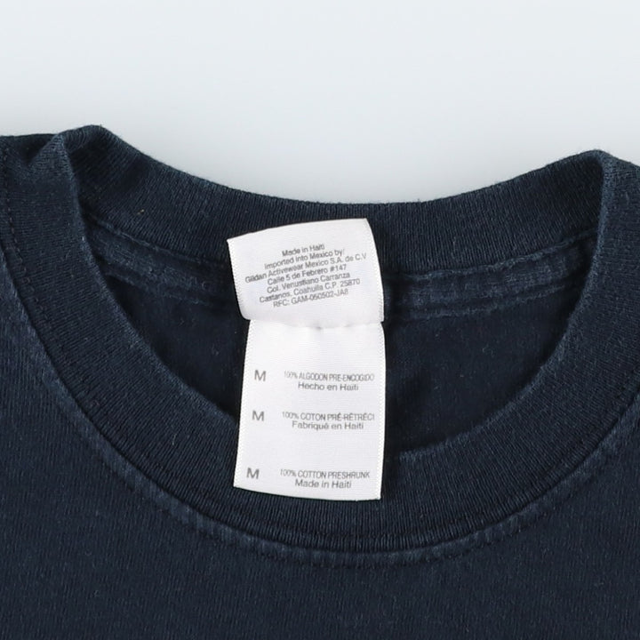 Gildan Message Print T-Shirt, Men's Size M (equivalent) cotton black type Vintage Second Hand