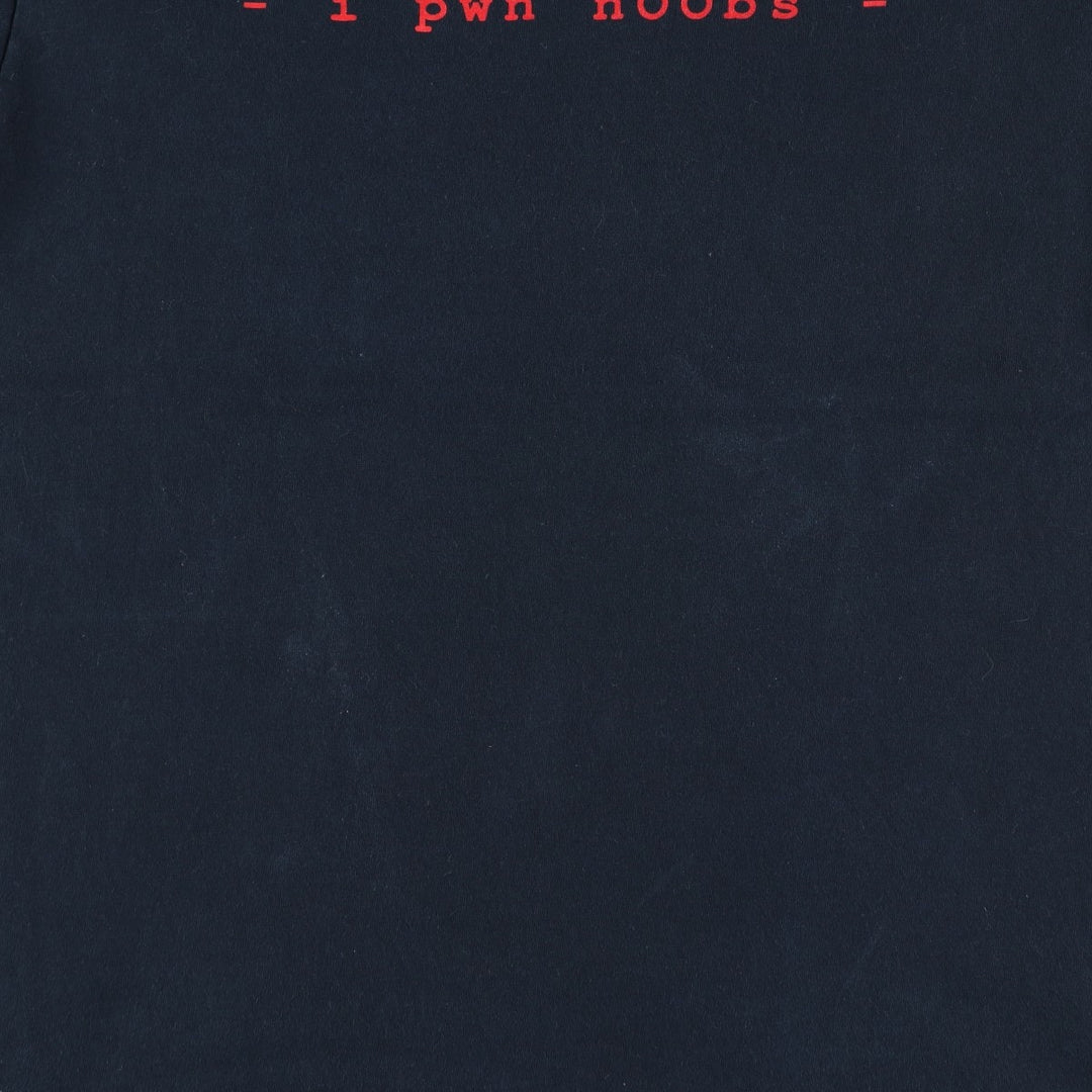 Gildan Message Print T-Shirt, Men's Size M (equivalent) cotton black type Vintage Second Hand