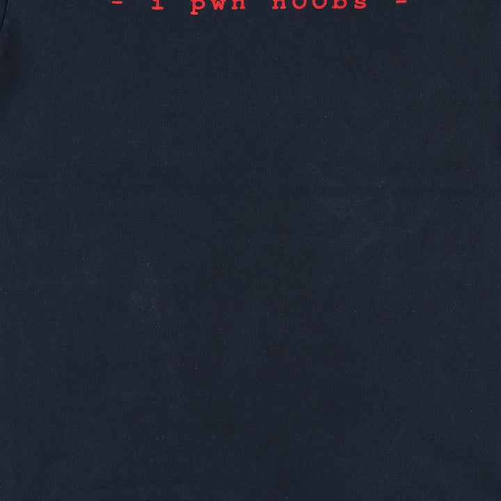 Gildan Message Print T-Shirt, Men's Size M (equivalent) cotton black type Vintage Second Hand